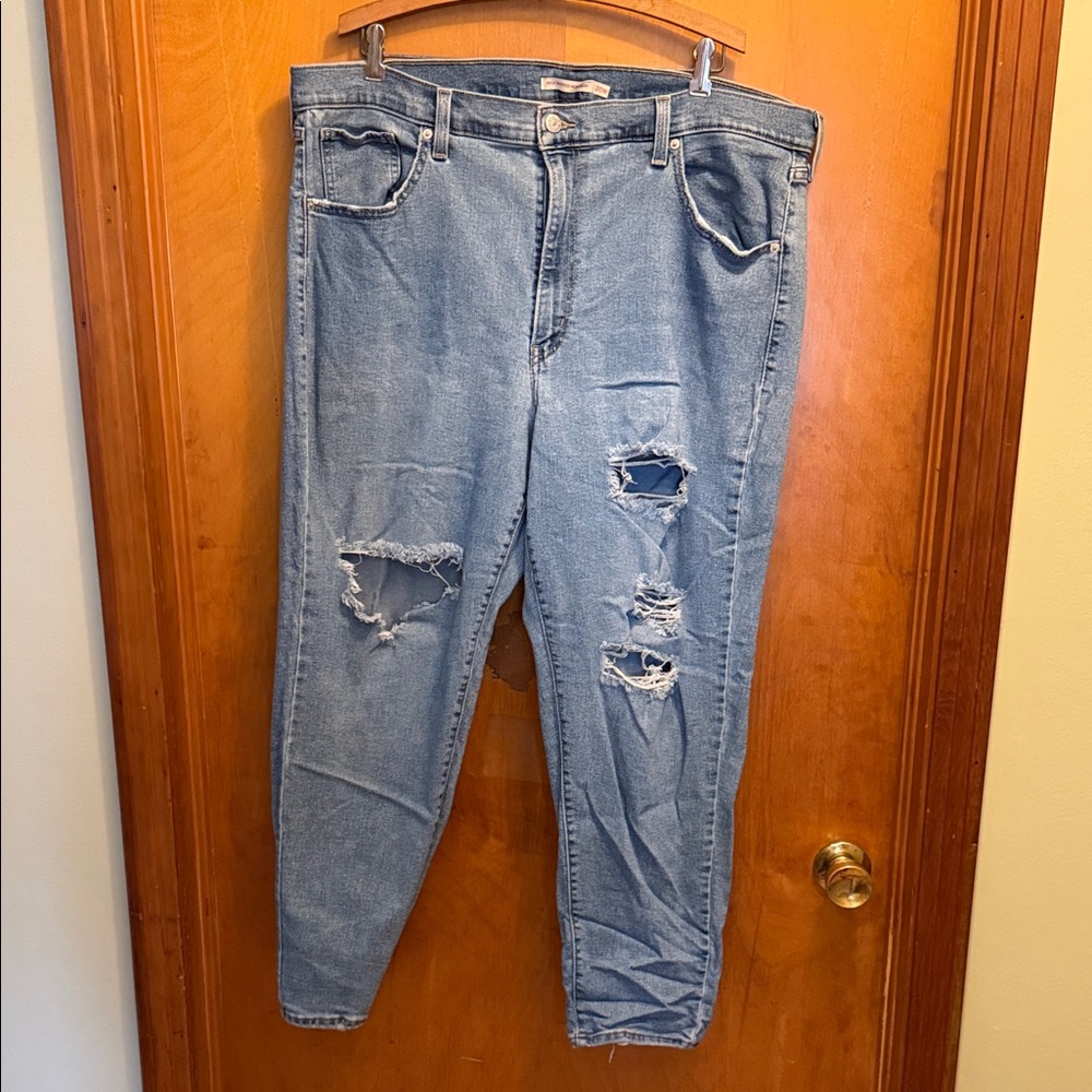 Distressed Blue Jeans